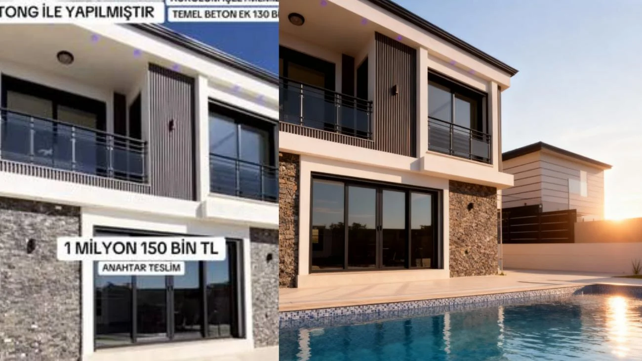 Prefabrikev çelikev villa Ytong ile ve Çelik konstrüksiyon ile yapılmıştır bu evimiz, bilginiz olsun, havuz içinde değildir fiyata dahil değildir… #prefabrikev #prefabrik #keşfet #ev #keşfetbeniöneçıkar"