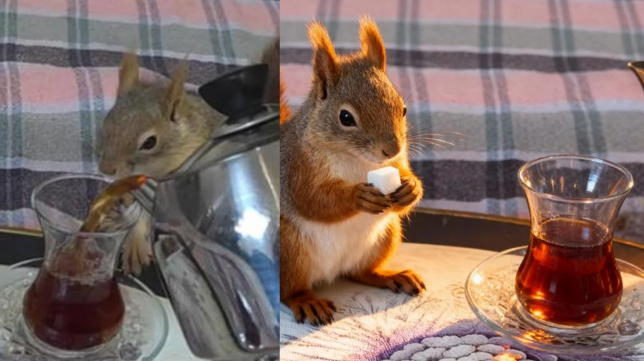 sinco ile çay içiyoruz 🐿🥰"