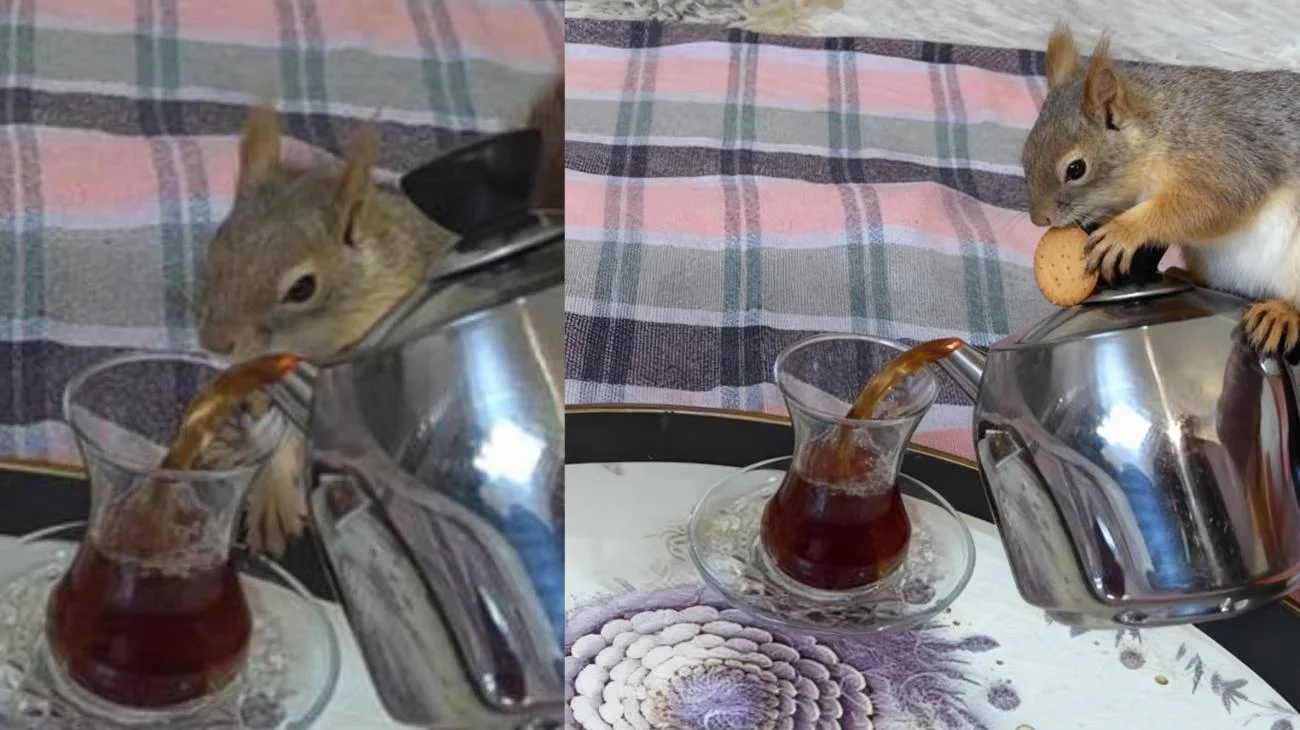 sinco ile çay içiyoruz 🐿🥰"